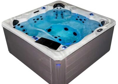Sunrise S Series Hot Tub with Blue lights on